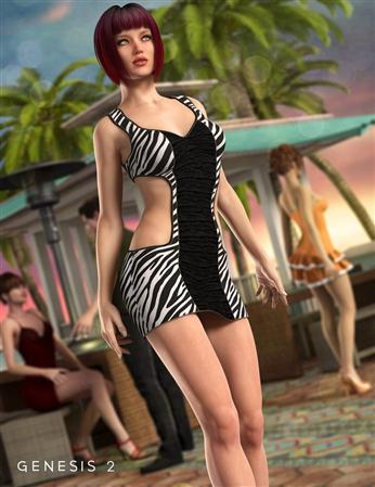 沙滩俱乐部时尚穿着的女人  Club 58 Dress