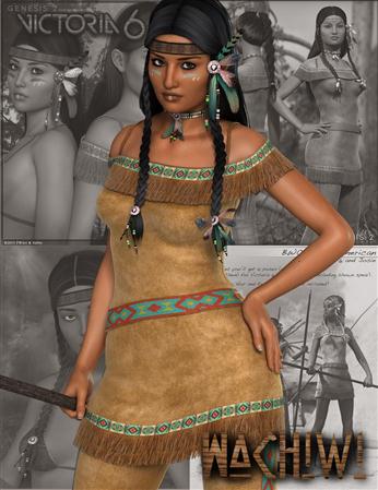 土著 女人 印第安 女性 印第安人衣服、头发包 Wachiwi - Native American Character, Outfit, Hair and Poses Bundle