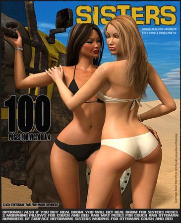 姐妹 100个造型  Sisters - 100 Poses for V4