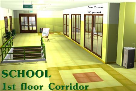 学校 教学 SCHOOL-1st Floor Corridor