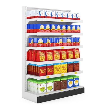 超市用品3D模型系列 盒装麦片货架