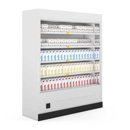 超市用品3D模型系列 牛奶货柜