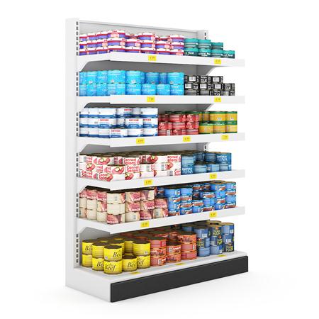 超市用品3D模型系列 罐装肉货架