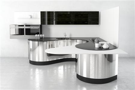 居家厨房装饰3D模型系列 精美的厨房 场景13 黑金沙面板灶台