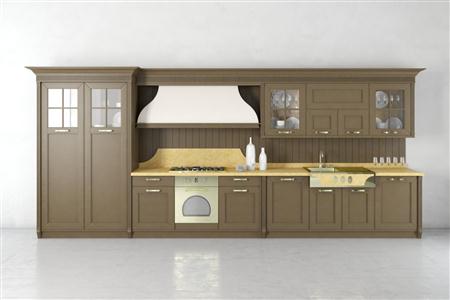 居家厨房装饰3D模型系列 精美的厨房 场景25 怀旧式厨房