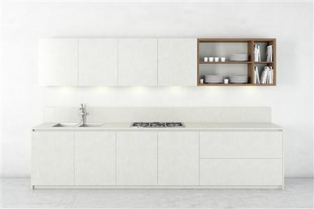 居家厨房装饰3D模型系列 精美的厨房 场景33 白色厨房