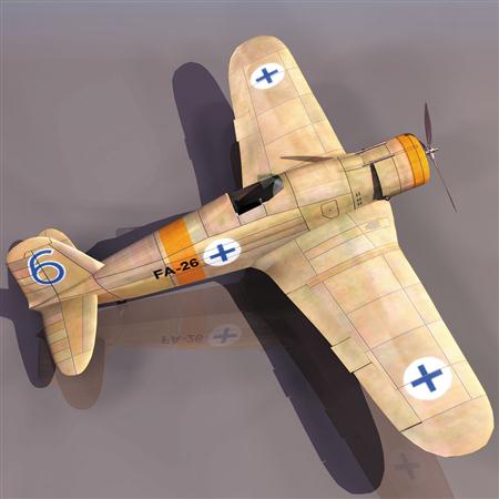 飞机3D模型系列 19-20世纪飞机历史博物馆 菲亚特G.50箭式战斗机