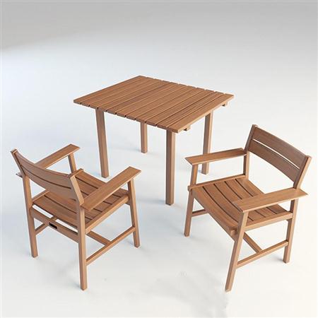 休闲原木小餐桌椅子