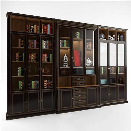 欧式古典多功能玻璃门书柜