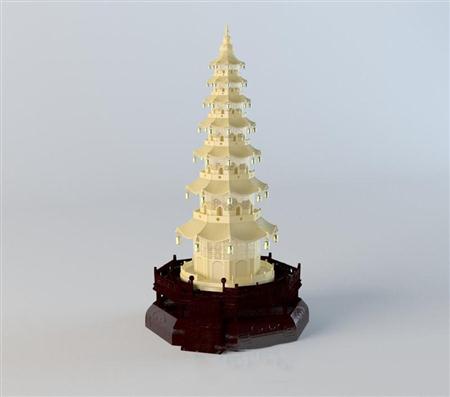 中式古典宝塔雕塑装饰摆件