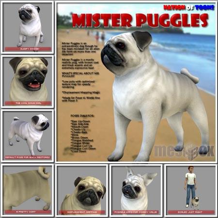 Renderosity Mister Puggles for Poser (N1MGEO08-POS) 沙皮狗
