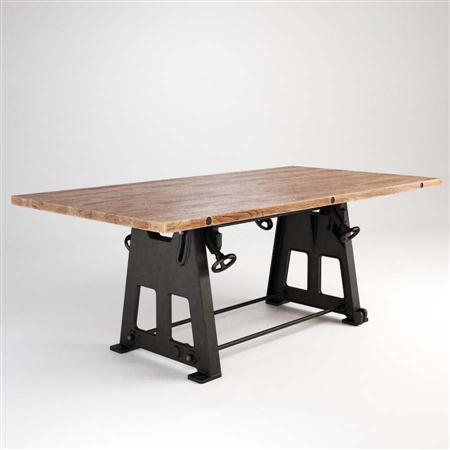 现代工业风格原木金属桌腿桌子3