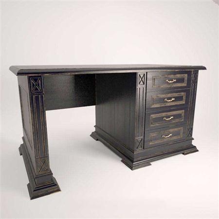 欧式古典原木方形办公桌3