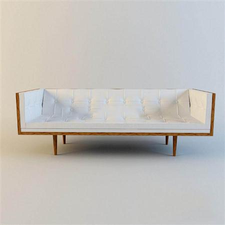 现代简约原木棉质沙发1