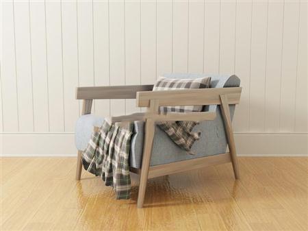 北欧风格布艺实木沙发椅