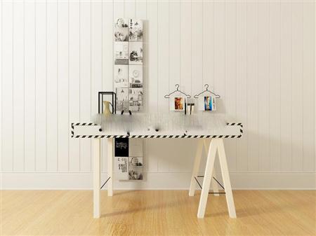 北欧工业风白色实木书桌