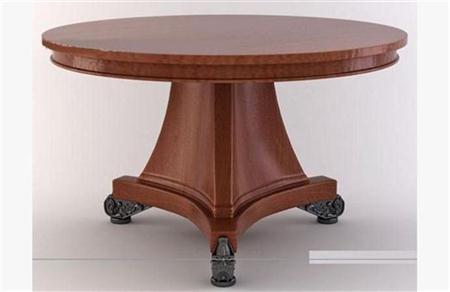 欧式木质餐桌 3D模型下载