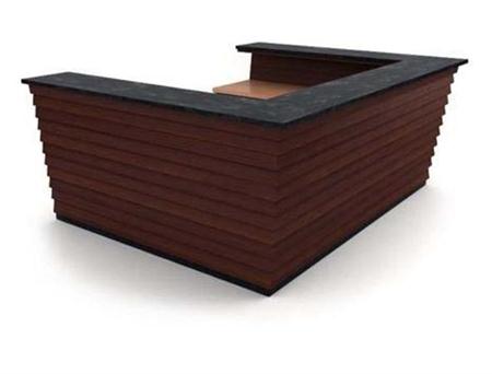 现代木质前台桌 3D模型下载
