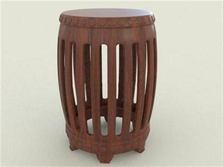 中式木质圆凳子 3d模型下载