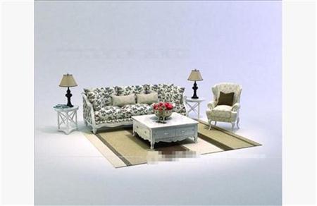 欧式田园沙发组合 3D模型下载