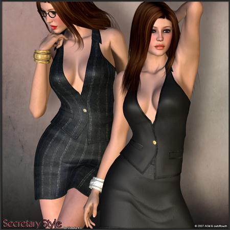 Renderosity AO2: Secretary Style for V4女性服饰