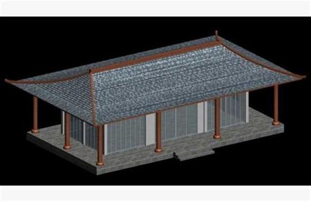 中式房屋建筑模型