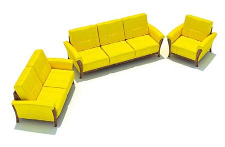 组合沙发 黄颜色皮质