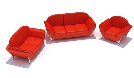 红色组合沙发