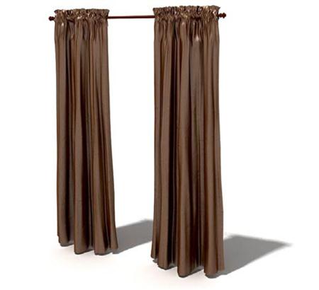 褐色丝质窗帘
